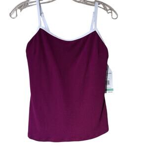 Beach House Swim Lexi Fitted Underwire Textured Tankini Top NWT Burgundy SZ 8